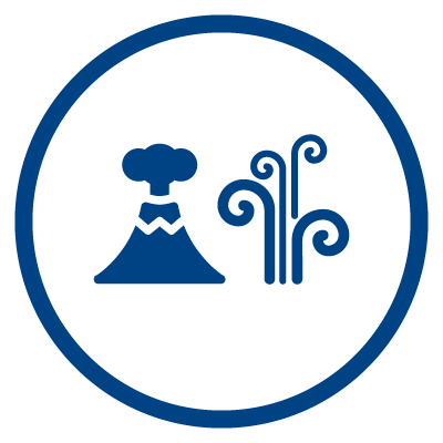 Volcanic and geothermal hazard icons