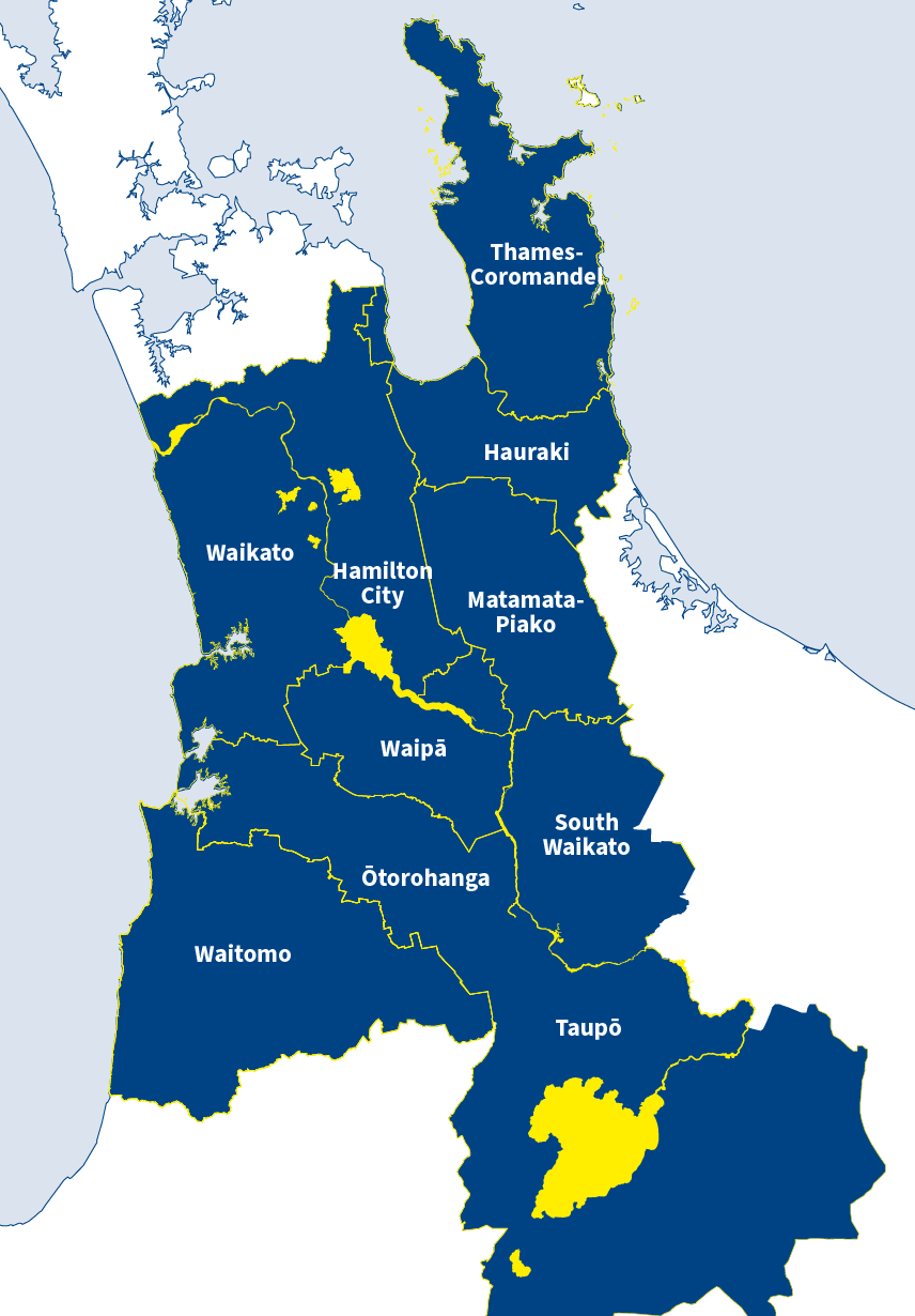 Waikato Region Civil Defence Map